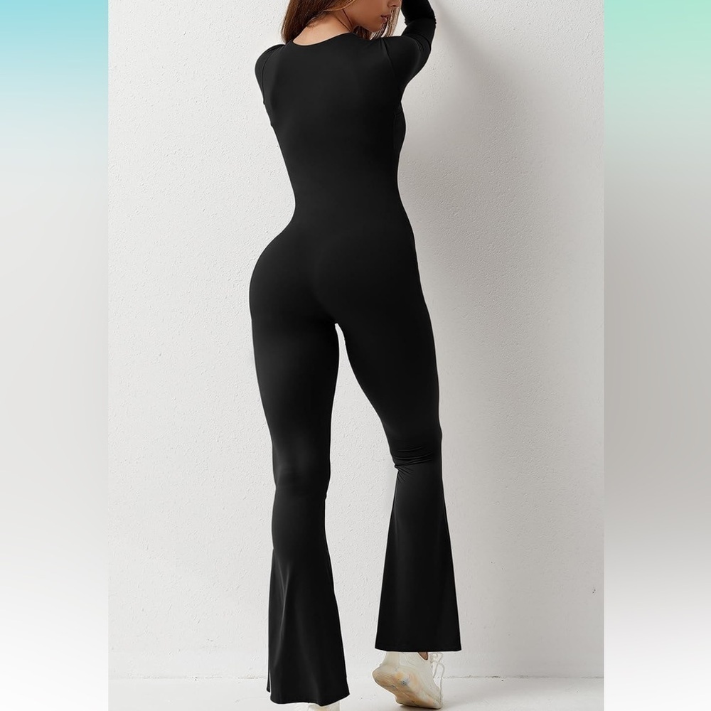 NWT Jumpsuits for Women Square Neck Wide Leg Full Length Romper Playsuit - Picture 4 of 6